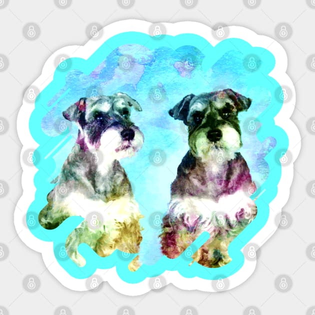 Miniature Schnauzer dogs Sticker by Nartissima